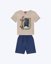 Conjunto Camiseta Manga Curta e Bermuda Moletom Infantil Masculino Kyly 1001413