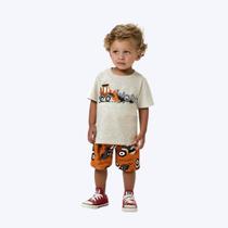 Conjunto Camiseta Manga Curta E Bermuda Moletom Infantil Menino Kyly 1001063 Mescla