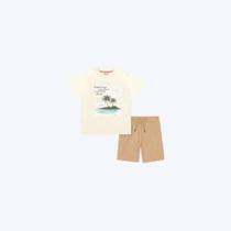 Conjunto Camiseta Manga Curta E Bermuda Tropical Infantil Menino Divertto Baby 27038 Offwhite Conjunto Camiseta Manga Curta E Bermuda Tropical Infantil Menino Divertto Baby 27038 Offwhite