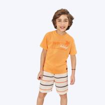 Conjunto Camiseta Manga Curta Holidays E Bermuda Moletom Listrada Infantil Menino Divertto Baby 27031 Laranja Conjunto Camiseta Manga Curta Holidays E Bermuda Moletom Listrada Infantil Menino Divertto Baby 27031 Laranja