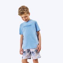 Conjunto Camiseta Manga Curta Paradise E Bermuda Nylon Com Elastano Infantil Menino Divertto Baby 27054 Azul