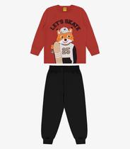 Conjunto Camiseta Manga Longa Com Calça Rovi Kids Marrom Conjunto Camiseta Manga Longa Com Calça Rovi Kids Marrom