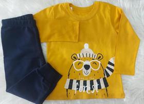 CONJUNTO CAMISETA MANGA LONGA E CALCA ELIAN Mostarda CONJUNTO CAMISETA MANGA LONGA E CALCA ELIAN Mostarda
