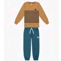 Conjunto Camiseta Manga Longa E Calça Trick Nick Marrom