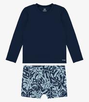 Conjunto Camiseta Manga Longa E Sunga UV Rovi Kids Azul Conjunto Camiseta Manga Longa E Sunga UV Rovi Kids Azul