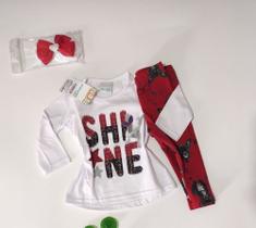 Conjunto camiseta manga longa "shine" e calça legging da MArca Malwee baby tamanho "P e G"