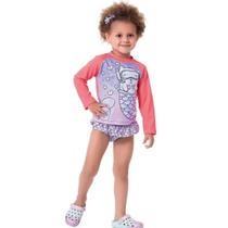 Conjunto Camiseta Mangas Longas e Calcinha Proteção UV 50+ Gatinha Sereia - Fakini Conjunto Camiseta Mangas Longas e Calcinha Proteção UV 50+ Gatinha Sereia - Fakini