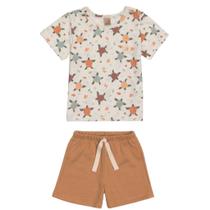 Conjunto Camiseta Meia Malha e Bermuda - Menino Tam. P a G