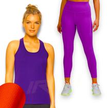 Conjunto Camiseta Regata Blusinha DRY + Calça Legging BÁSICA COLORIDA Leg Suplex 630