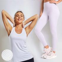 Conjunto Camiseta REGATA Blusinha DRY + Calça Legging BÁSICA COLORIDA Leg Suplex 630