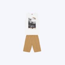 Conjunto Camiseta Regata E Bermuda Infantil Menino Brandili 26550 Branco Conjunto Camiseta Regata E Bermuda Infantil Menino Brandili 26550 Branco