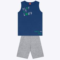 Conjunto Camiseta Regata e Bermuda Moletom Infantil Masculino Kyly 1000400