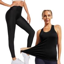 Conjunto Camiseta REGATA MALHA FRIA POLIAMIDA + Calça Legging Leg BÁSICA COLORIDA Fitness 587 - IRON