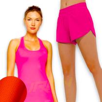 Conjunto Camiseta REGATA MALHA FRIA POLIAMIDA + Short TACTEL Academia Corrida Yoga Feminino 555