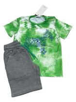 Conjunto Camiseta T-shirt Bermuda De Moletom Oliver Verde Verde 12