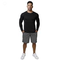 Conjunto Camiseta Térmica UV+50 Manga Longa e Bermuda Tactel Ultraleve Esportivo