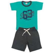 Conjunto Camiseta University League Verde e Bermuda - Luky & Buky Conjunto Camiseta University League Verde e Bermuda - Luky & Buky