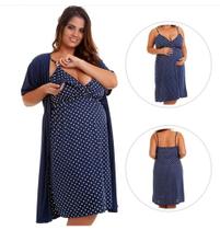 Conjunto camisola amamentação Plus size Conjunto camisola amamentação Plus size