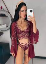 Conjunto camisola +sutiã +calcinha