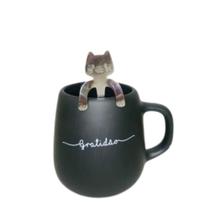 Conjunto Caneca Bojuda Com Colher Gatinho Gratidão Conjunto Caneca Bojuda Com Colher Gatinho Gratidão
