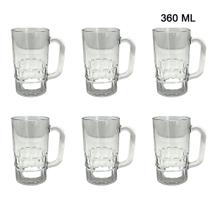 Conjunto Caneca de Chopp de Vidro 360ml