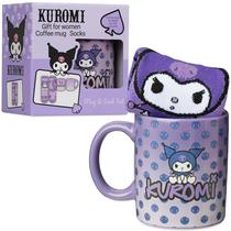 Conjunto Caneca e Meias Kuromi Get Trend 340 ml Cerâmica Conjunto Caneca e Meias Kuromi Get Trend 340 ml Cerâmica