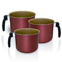 Conjunto canecão leiteira fervedor antiaderente 3 peças Conjunto canecão leiteira fervedor antiaderente 3 peças