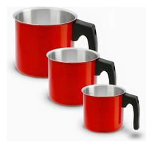 Conjunto Canecao Leiteira Fervedor Color 3 Peças. 12/14/16 C