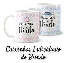 Conjunto Canecas Convite Padrinhos De Batismo Dinda E Dindo - Cara da Caneca