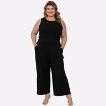 Conjunto Canelado De Viscose Regata + Pantacourt Plus Size
