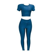 Conjunto Canelado Gloss Feminino Fitness Academia Conjunto Canelado Gloss Feminino Fitness Academia