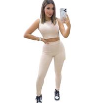 Conjunto Canelado Gringa Plus Size Tamanho Grande Moda Blogueira - Deolane