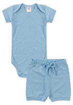 Conjunto Canelado Light Curto - Azul Bebê - Ame Kids