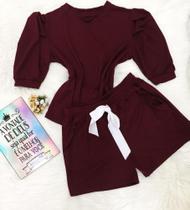 Conjunto Canelado Vinho tamanho G