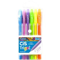 Conjunto Caneta Cis Trigel 0.8mm 6 Cores Pastel