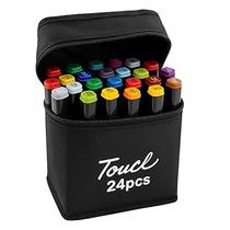 Conjunto Canetas Marcador Canetinha Ponta Dupla 24 Cores