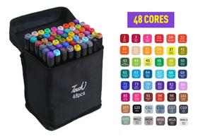 Conjunto Canetas Marcador Canetinha Ponta Dupla 36 Cores Kit