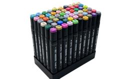 Conjunto Canetas Marcador Canetinha Ponta Dupla 60 Cores Kit