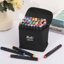 Conjunto Canetas Marcador Permanente Com Dupla Ponta Kit 60 Marca Texto