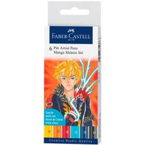 Conjunto Canetas Pitt Mangá Shônen com 6 Cores - Faber-Castell Conjunto Canetas Pitt Mangá Shônen com 6 Cores - Faber-Castell