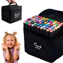 Conjunto Canetas Touch Colorir Marcador Ponta Dupla 60 Cores