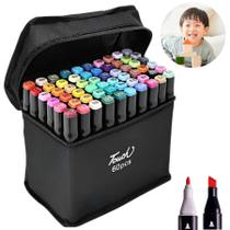 Conjunto Canetinhas Marcador Touch 60 Cores Para Colorir e Pintar