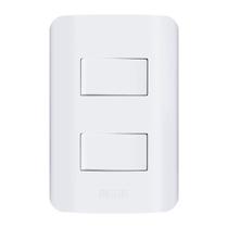 Conjunto Canoa 2 Interruptores Simples 10A Branco Romazi