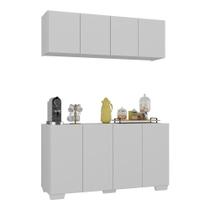 Conjunto Cantinho Do Café Armário E Aparador 4 Portas Multimóveis Mp1085 Branco Branco Conjunto Cantinho Do Café Armário E Aparador 4 Portas Multimóveis Mp1085 Branco Branco