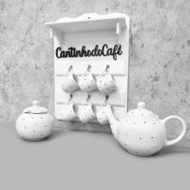 Conjunto cantinho do café redondo completo poá black