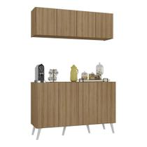 Conjunto Cantinho Do Café Retrô Armário E Aparador 4 Portas Multimóveis Mp1084 Rustic/branco Conjunto Cantinho Do Café Retrô Armário E Aparador 4 Portas Multimóveis Mp1084 Rustic/branco