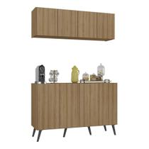 Conjunto Cantinho Do Café Retrô Armário E Aparador 4 Portas Multimóveis Mp1084 Rustic/preto Conjunto Cantinho Do Café Retrô Armário E Aparador 4 Portas Multimóveis Mp1084 Rustic/preto