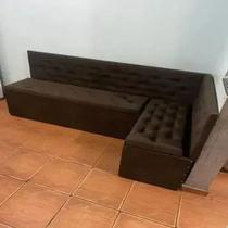 Conjunto Canto Alemão Baú encosto Captone Suede (1,20x1,50)