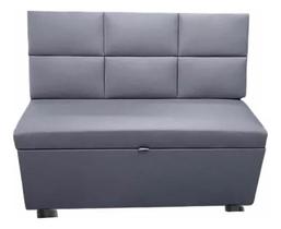 Conjunto Canto Alemão Baú Encosto Ripado material sintético 90cm