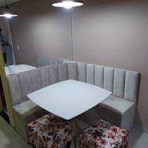 Conjunto Canto Alemão Baú encosto RIPADO Suede (1,50x1,50)